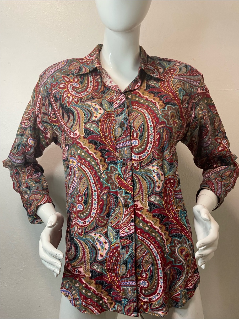Jennifer Moore Multicolor Paisley Button-Down Shirt